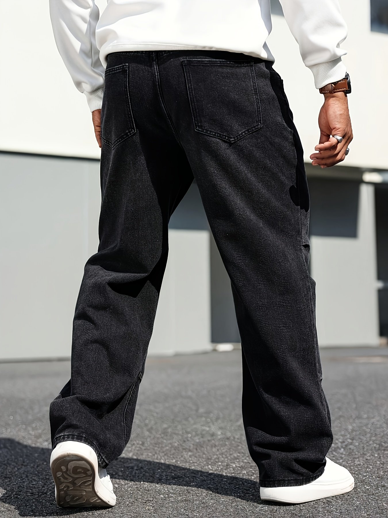 Jean Droit Homme Noir – Coupe Confort